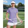 image:imageMAGCOMSEN Womens Polo Shirts Short Sleeve Quick Dry Golf TShirts Collared Golf Tops for Work Casual 4 ButtonsLight Purple