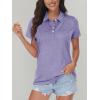 image:imageMAGCOMSEN Womens Polo Shirts Short Sleeve Quick Dry Golf TShirts Collared Golf Tops for Work Casual 4 ButtonsLight Purple