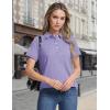 image:imageMAGCOMSEN Womens Polo Shirts Short Sleeve Quick Dry Golf TShirts Collared Golf Tops for Work Casual 4 ButtonsLight Purple
