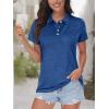 image:imageMAGCOMSEN Womens Polo Shirts Short Sleeve Quick Dry Golf TShirts Collared Golf Tops for Work Casual 4 ButtonsMedium Blue