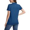 image:imageMAGCOMSEN Womens Polo Shirts Short Sleeve Quick Dry Golf TShirts Collared Golf Tops for Work Casual 4 ButtonsMedium Blue