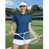 image:imageMAGCOMSEN Womens Polo Shirts Short Sleeve Quick Dry Golf TShirts Collared Golf Tops for Work Casual 4 ButtonsMedium Blue