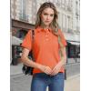 image:imageMAGCOMSEN Womens Polo Shirts Short Sleeve Quick Dry Golf TShirts Collared Golf Tops for Work Casual 4 ButtonsOrange