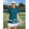 image:imageMAGCOMSEN Womens Polo Shirts Short Sleeve Quick Dry Golf TShirts Collared Golf Tops for Work Casual 4 ButtonsPeacock Blue