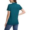 image:imageMAGCOMSEN Womens Polo Shirts Short Sleeve Quick Dry Golf TShirts Collared Golf Tops for Work Casual 4 ButtonsPeacock Blue