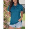 image:imageMAGCOMSEN Womens Polo Shirts Short Sleeve Quick Dry Golf TShirts Collared Golf Tops for Work Casual 4 ButtonsPeacock Blue