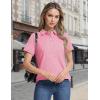 image:imageMAGCOMSEN Womens Polo Shirts Short Sleeve Quick Dry Golf TShirts Collared Golf Tops for Work Casual 4 ButtonsPink