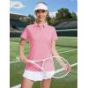 image:imageMAGCOMSEN Womens Polo Shirts Short Sleeve Quick Dry Golf TShirts Collared Golf Tops for Work Casual 4 ButtonsPink