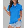 image:imageMAGCOMSEN Womens Polo Shirts Short Sleeve Quick Dry Golf TShirts Collared Golf Tops for Work Casual 4 ButtonsSea Blue