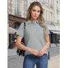 image:imageMAGCOMSEN Womens Polo Shirts Short Sleeve Quick Dry Golf TShirts Collared Golf Tops for Work Casual 4 ButtonsSilver