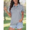 image:imageMAGCOMSEN Womens Polo Shirts Short Sleeve Quick Dry Golf TShirts Collared Golf Tops for Work Casual 4 ButtonsSilver