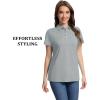 image:imageMAGCOMSEN Womens Polo Shirts Short Sleeve Quick Dry Golf TShirts Collared Golf Tops for Work Casual 4 ButtonsSilver