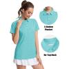 image:imageMAGCOMSEN Womens Polo Shirts Short Sleeve Quick Dry Golf TShirts Collared Golf Tops for Work Casual 4 ButtonsWater Blue