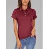 image:imageMAGCOMSEN Womens Polo Shirts Short Sleeve Quick Dry Golf TShirts Collared Golf Tops for Work Casual 4 ButtonsWine Red