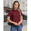 image:imageMAGCOMSEN Womens Polo Shirts Short Sleeve Quick Dry Golf TShirts Collared Golf Tops for Work Casual 4 ButtonsWine Red