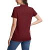 image:imageMAGCOMSEN Womens Polo Shirts Short Sleeve Quick Dry Golf TShirts Collared Golf Tops for Work Casual 4 ButtonsWine Red
