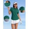 image:imageMAGCOMSEN Womens Polo Shirts Short Sleeve UPF 50 Golf Collared Shirt for Work Quick Dry Tennis Top Moisture WickEmerald Green