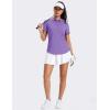 image:imageMAGCOMSEN Womens Polo Shirts Short Sleeve UPF 50 Golf Collared Shirt for Work Quick Dry Tennis Top Moisture WickLight Purple