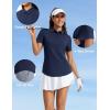 image:imageMAGCOMSEN Womens Polo Shirts Short Sleeve UPF 50 Golf Collared Shirt for Work Quick Dry Tennis Top Moisture WickNavy