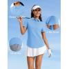image:imageMAGCOMSEN Womens Polo Shirts Short Sleeve UPF 50 Golf Collared Shirt for Work Quick Dry Tennis Top Moisture WickSky Blue