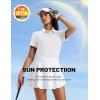 image:imageMAGCOMSEN Womens Polo Shirts Short Sleeve UPF 50 Golf Collared Shirt for Work Quick Dry Tennis Top Moisture WickWhite