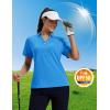 image:imageMAGCOMSEN Womens Polo Shirts Short Sleeve UPF 50 Sun Protection Golf Shirt V Neck Collared Tops Dry FitAzure