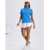 image:imageMAGCOMSEN Womens Polo Shirts Short Sleeve UPF 50 Sun Protection Golf Shirt V Neck Collared Tops Dry FitAzure