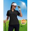 image:imageMAGCOMSEN Womens Polo Shirts Short Sleeve UPF 50 Sun Protection Golf Shirt V Neck Collared Tops Dry FitBlack