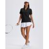 image:imageMAGCOMSEN Womens Polo Shirts Short Sleeve UPF 50 Sun Protection Golf Shirt V Neck Collared Tops Dry FitBlack