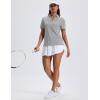 image:imageMAGCOMSEN Womens Polo Shirts Short Sleeve UPF 50 Sun Protection Golf Shirt V Neck Collared Tops Dry FitLight Grey