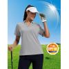 image:imageMAGCOMSEN Womens Polo Shirts Short Sleeve UPF 50 Sun Protection Golf Shirt V Neck Collared Tops Dry FitLight Grey