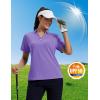image:imageMAGCOMSEN Womens Polo Shirts Short Sleeve UPF 50 Sun Protection Golf Shirt V Neck Collared Tops Dry FitLight Purple