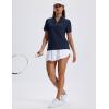 image:imageMAGCOMSEN Womens Polo Shirts Short Sleeve UPF 50 Sun Protection Golf Shirt V Neck Collared Tops Dry FitNavy