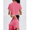 image:imageMAGCOMSEN Womens Polo Shirts Short Sleeve UPF 50 Sun Protection Golf Shirt V Neck Collared Tops Dry FitRose Red