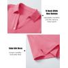image:imageMAGCOMSEN Womens Polo Shirts Short Sleeve UPF 50 Sun Protection Golf Shirt V Neck Collared Tops Dry FitRose Red