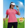 image:imageMAGCOMSEN Womens Polo Shirts Short Sleeve UPF 50 Sun Protection Golf Shirt V Neck Collared Tops Dry FitRose Red