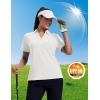 image:imageMAGCOMSEN Womens Polo Shirts Short Sleeve UPF 50 Sun Protection Golf Shirt V Neck Collared Tops Dry FitWhite