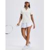 image:imageMAGCOMSEN Womens Polo Shirts Short Sleeve UPF 50 Sun Protection Golf Shirt V Neck Collared Tops Dry FitWhite