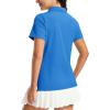 image:imageMAGCOMSEN Womens Polo Shirts Short Sleeve V Neck Collared Golf Shirts UPF 50 Quick Dry Work Casual Summer TopsAzure