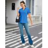 image:imageMAGCOMSEN Womens Polo Shirts Short Sleeve V Neck Collared Golf Shirts UPF 50 Quick Dry Work Casual Summer TopsAzure