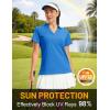 image:imageMAGCOMSEN Womens Polo Shirts Short Sleeve V Neck Collared Golf Shirts UPF 50 Quick Dry Work Casual Summer TopsAzure