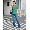 image:imageMAGCOMSEN Womens Polo Shirts Short Sleeve V Neck Collared Golf Shirts UPF 50 Quick Dry Work Casual Summer TopsGreygreen