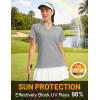 image:imageMAGCOMSEN Womens Polo Shirts Short Sleeve V Neck Collared Golf Shirts UPF 50 Quick Dry Work Casual Summer TopsLightgrey