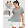 image:imageMAGCOMSEN Womens Polo Shirts Short Sleeve V Neck Collared Golf Shirts UPF 50 Quick Dry Work Casual Summer TopsLightgrey