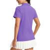 image:imageMAGCOMSEN Womens Polo Shirts Short Sleeve V Neck Collared Golf Shirts UPF 50 Quick Dry Work Casual Summer TopsLightpurple