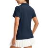 image:imageMAGCOMSEN Womens Polo Shirts Short Sleeve V Neck Collared Golf Shirts UPF 50 Quick Dry Work Casual Summer TopsNavy