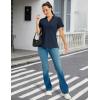 image:imageMAGCOMSEN Womens Polo Shirts Short Sleeve V Neck Collared Golf Shirts UPF 50 Quick Dry Work Casual Summer TopsNavy