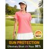 image:imageMAGCOMSEN Womens Polo Shirts Short Sleeve V Neck Collared Golf Shirts UPF 50 Quick Dry Work Casual Summer TopsPink