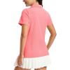 image:imageMAGCOMSEN Womens Polo Shirts Short Sleeve V Neck Collared Golf Shirts UPF 50 Quick Dry Work Casual Summer TopsPink