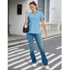 image:imageMAGCOMSEN Womens Polo Shirts Short Sleeve V Neck Collared Golf Shirts UPF 50 Quick Dry Work Casual Summer TopsSkyblue